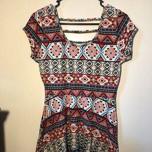 Aztec Design Mid Length Dress